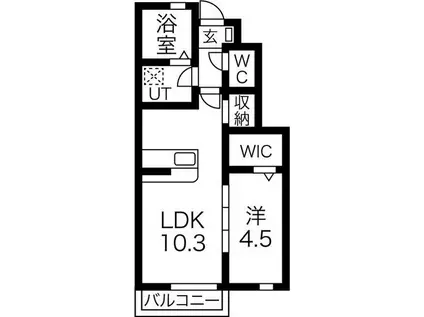 ARIETTO(1LDK/1階)の間取り写真