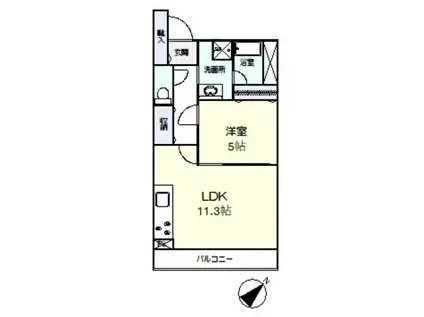 APL IV(1LDK/2階)の間取り写真