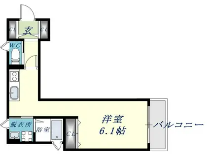 クリエオーレ近江堂(1K/1階)の間取り写真