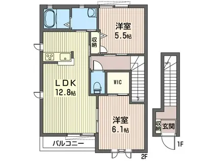 ペパルク(2LDK/2階)の間取り写真