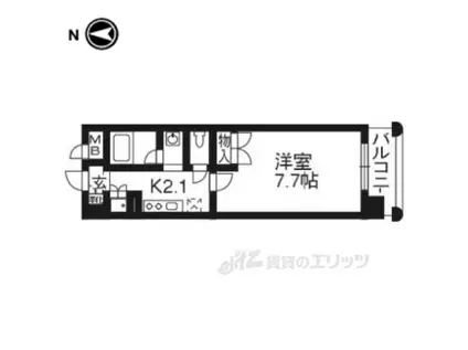 べラジオ四条大宮(1K/6階)の間取り写真