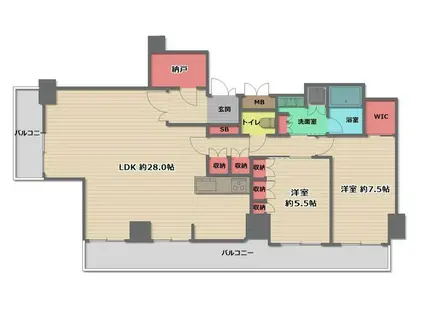 アートアルテール(2LDK/24階)の間取り写真