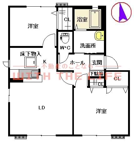 レシデンシア小森野A(2LDK/1階)の間取り写真