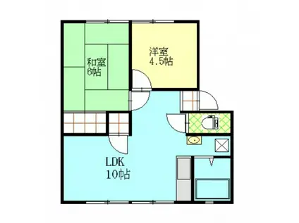 ファミール・トモ(2LDK/1階)の間取り写真