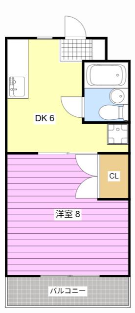 ロイヤルマルトウI(1DK/3階)の間取り写真