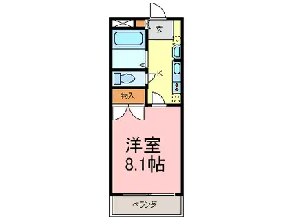 エバーレジデンスA棟(1K/1階)の間取り写真