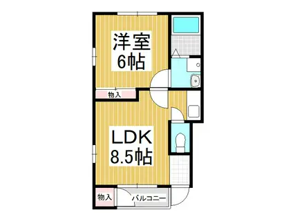 プレメゾン10内川(1LDK/1階)の間取り写真