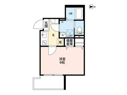 ASSO 東所沢(1K/3階)の間取り写真