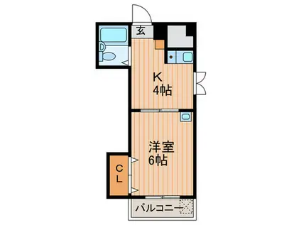 メゾン豊中PART15(1K/4階)の間取り写真