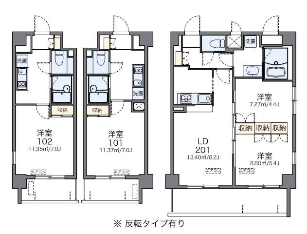那覇西高校前(1K/4階)の間取り写真