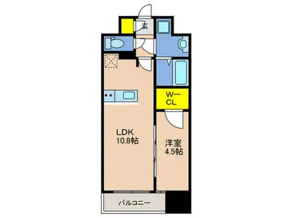 ソルテラス神戸栄町通(1LDK/4階)の間取り写真