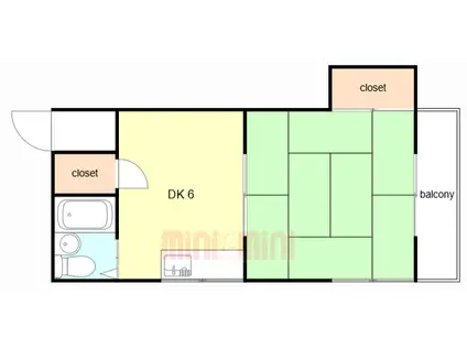シーライフ岡田(1DK/2階)の間取り写真