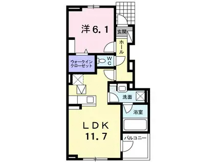 レオンハート吉野台 IV(1LDK/1階)の間取り写真