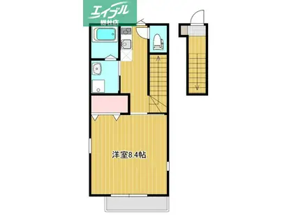 SOLENT(1K/2階)の間取り写真