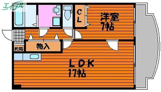 アークハイツ鹿田(1LDK/4階)の間取り写真