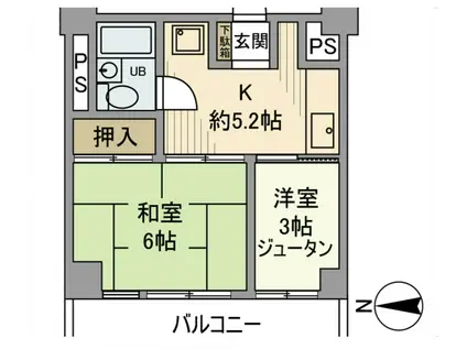中銀南長崎マンシオン(2K/4階)の間取り写真