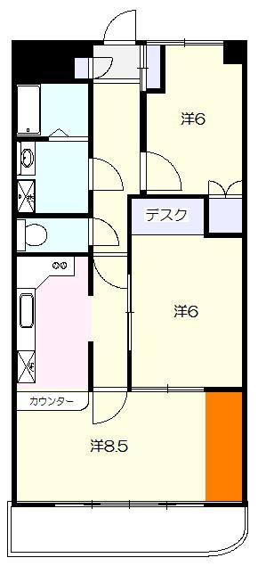 シャンボールとみざわII(3DK/3階)の間取り写真