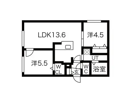 MA豊平公園(2LDK/4階)の間取り写真