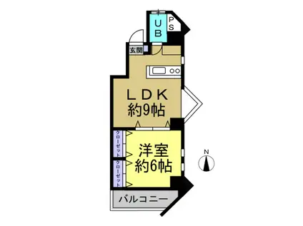 リバーサイドJ1(1LDK/5階)の間取り写真