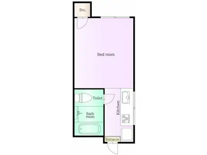 丘とそよ風のラ・フルール(1K/1階)の間取り写真