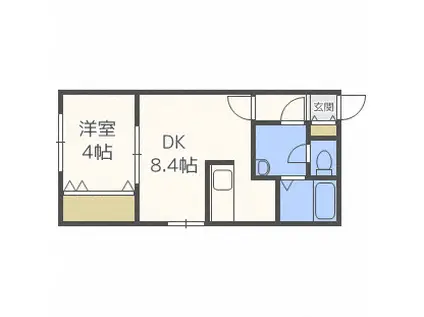 シープレーリー (1LDK/4階)の間取り写真