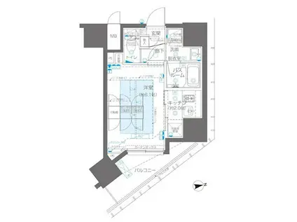 ZOOM新宿御苑前(1K/10階)の間取り写真