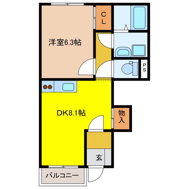 コンフォート ナナ(1LDK/1階)の間取り写真