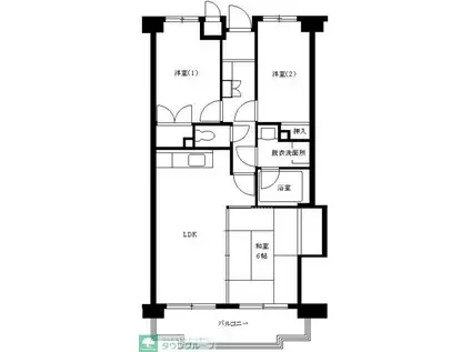 ロイヤルシティ四番館(3LDK/1階)の間取り写真