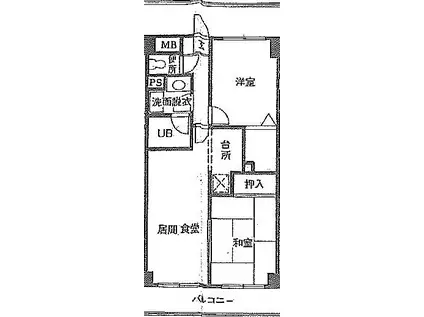 メゾンカメリア(2LDK/2階)の間取り写真