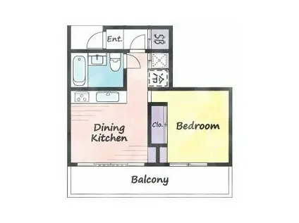 新高円寺ツインビル(1DK/7階)の間取り写真