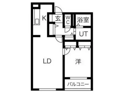 ルーデンスプレイス発寒(1LDK/3階)の間取り写真
