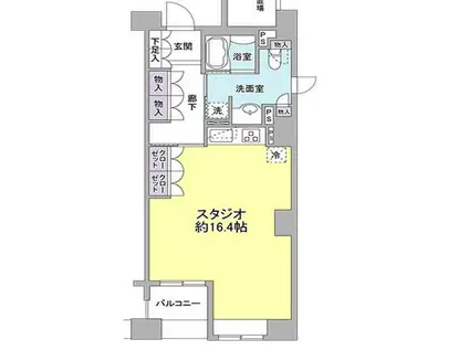 パークフラッツ銀座イースト(ワンルーム/4階)の間取り写真