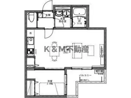 KEIAI RESIDENCE 北小金II(1LDK/3階)の間取り写真