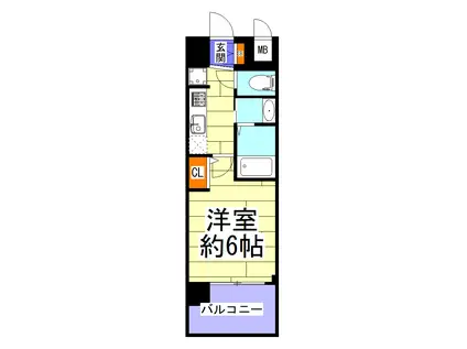 エステムコート難波サウスプレイスVIIIハイド(1K/4階)の間取り写真