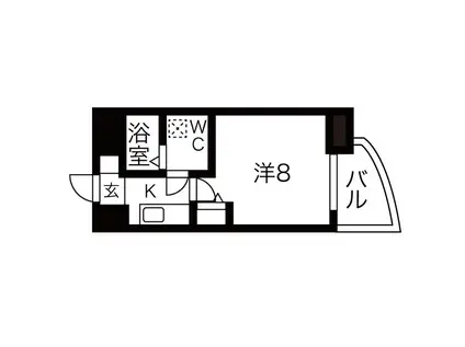 セレニテ谷町CALME(1K/7階)の間取り写真