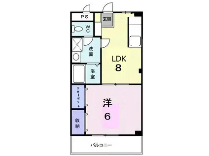 カンパーニュ塩上 II(1LDK/3階)の間取り写真