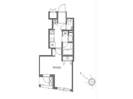 FLUFFY日本橋浜町(1K/6階)の間取り写真