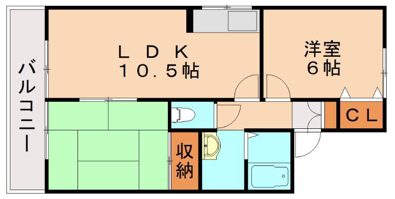 ジラソーレ永犬丸(2LDK/2階)の間取り写真