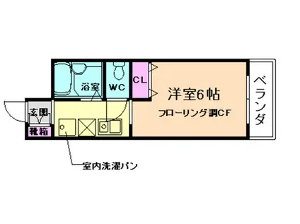 ドムールコスモス清風荘(1K/4階)の間取り写真