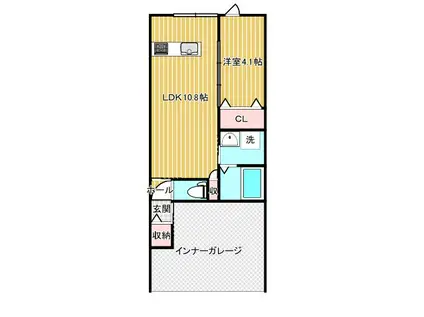 CASTELLO B棟(2LDK/2階)の間取り写真