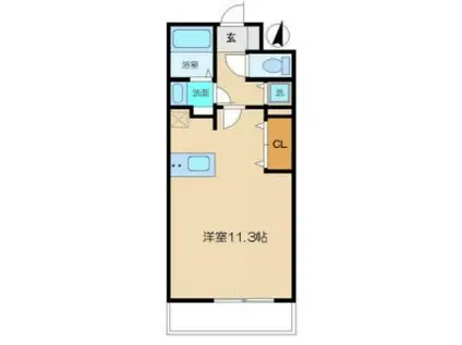 アンビエンテ王子籠池(ワンルーム/3階)の間取り写真