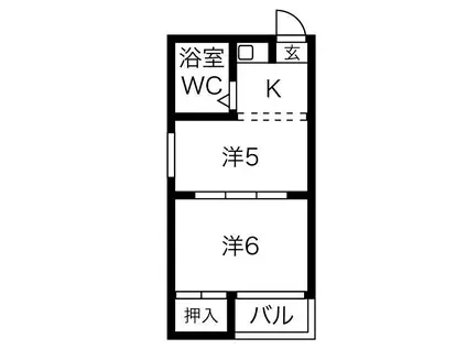 長柄エンビィハイツ(2K/4階)の間取り写真