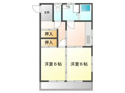 泉町ハイツ(2K/2階)の間取り写真