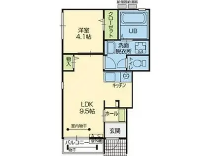 ランシェ(1LDK/1階)の間取り写真