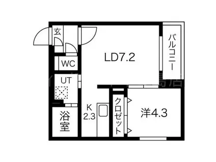 STRAHL澄川(1LDK/2階)の間取り写真