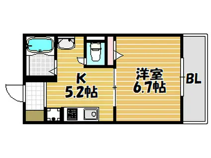 シャーメゾン灰塚A棟(1DK/1階)の間取り写真