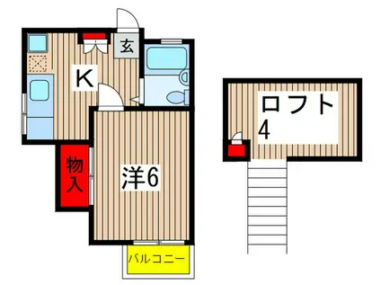グリュックス(1K/2階)の間取り写真