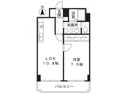 琳和タウンコート(1LDK/2階)の間取り写真