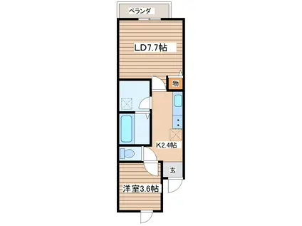 ヒルズマーク堤町(2K/3階)の間取り写真