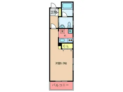 ヴィータ塚本通(ワンルーム/8階)の間取り写真